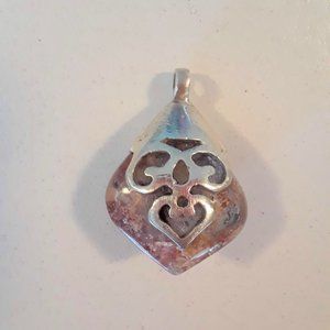 Sterling Silver, Moss Agate Pendant